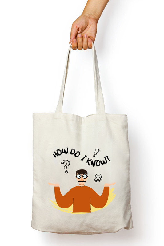 Canvas Tote Bag with Zipper - Funny Man