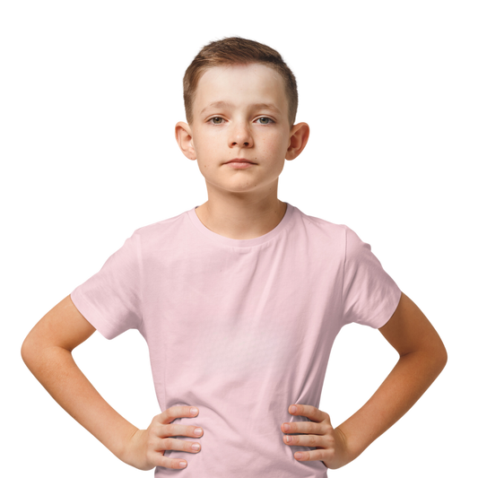 Vibrant Boys’ Round Neck Tees - Baby Pink