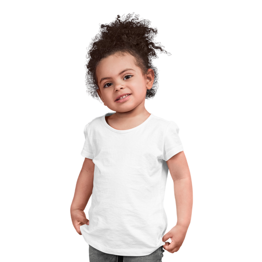 Charming Comfort: Girls’ Cotton T-Shirt - White