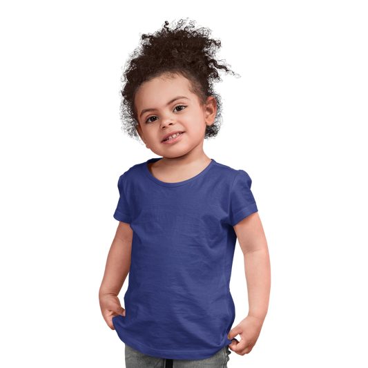 Charming Comfort: Girls’ Cotton T-Shirt - Royal Blue