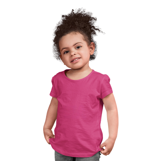 Charming Comfort: Girls’ Cotton T-Shirt - Pink