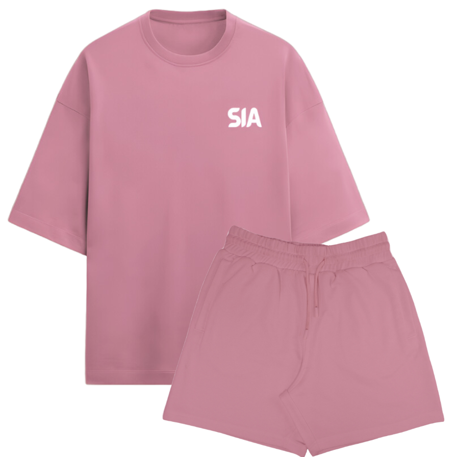 Flamingo Terry Co-ord Set | Oversized T-shirt & Shorts