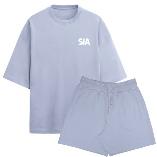 Lavender Terry Co-ord Set | Oversized T-shirt & Shorts