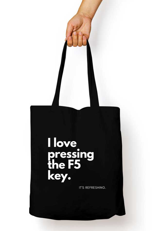 Canvas Tote Bag with Zipper - I love pressing the F5 key.