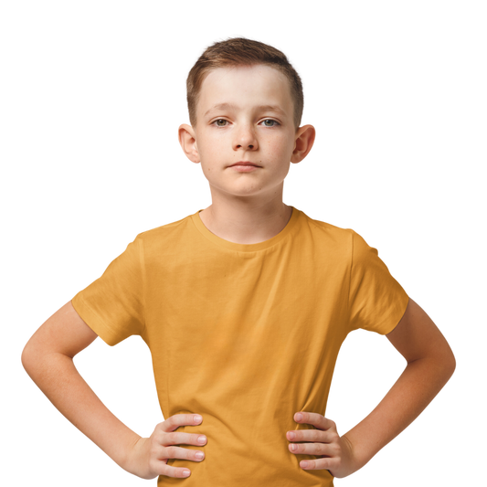 Vibrant Boys’ Round Neck Tees - Golden Yellow