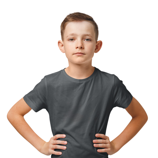 Vibrant Boys’ Round Neck Tees - Graphite Mist