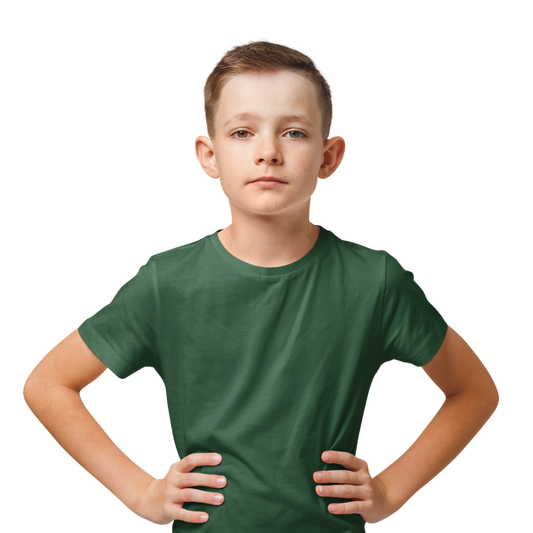 Vibrant Boys’ Round Neck Tees - Bottle Green