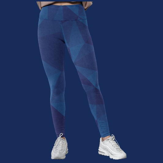 Blue Toned Activewear Legging - High Waist with Pocket