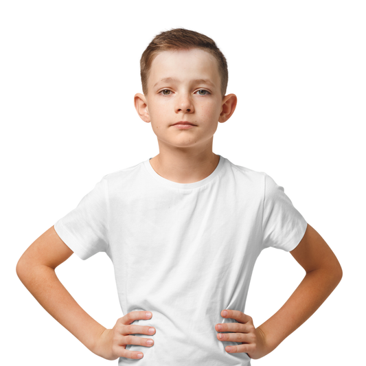 Vibrant Boys’ Round Neck Tees - White