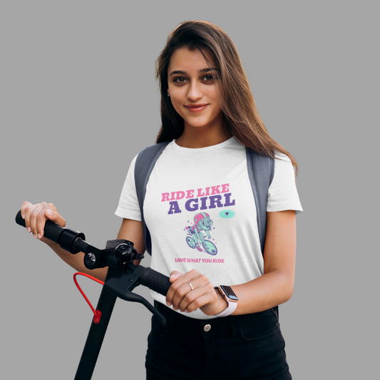 Ride like a Girl | Women's Exploration T-Shirt | White