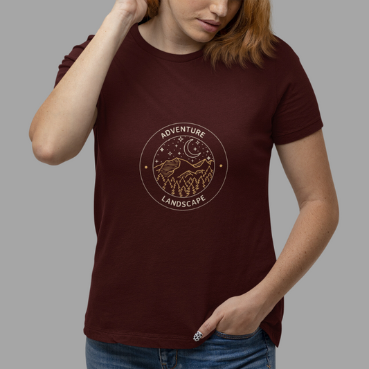 Adventure Landscape | Women's Adventure T-Shirt | Maroon