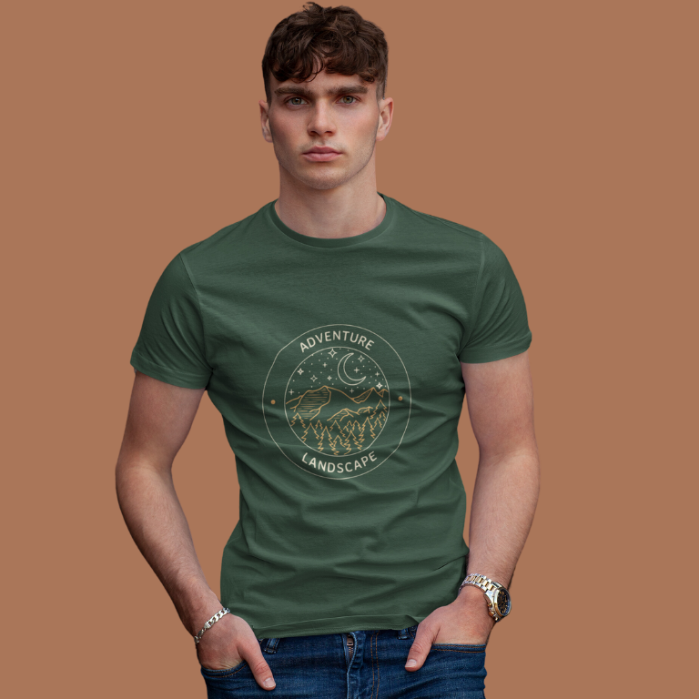 Adventures Landscape - Men's Adventure T-Shirt | Bottle Green