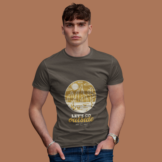 Let's go Outside | Men's Exploration T-Shirt | Olive Green