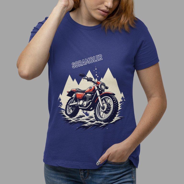 SCRAMBLER | Women's Bikers T-Shirt | Royal Blue