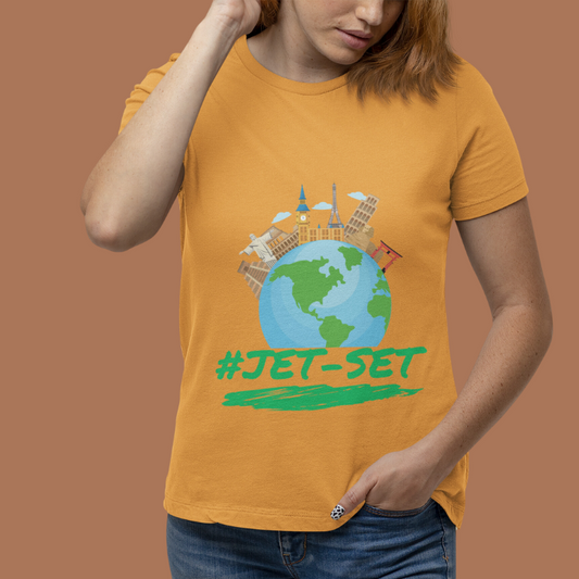 JET-SET All around the world | Women's  Exploration T-Shirt | Golden Yellow