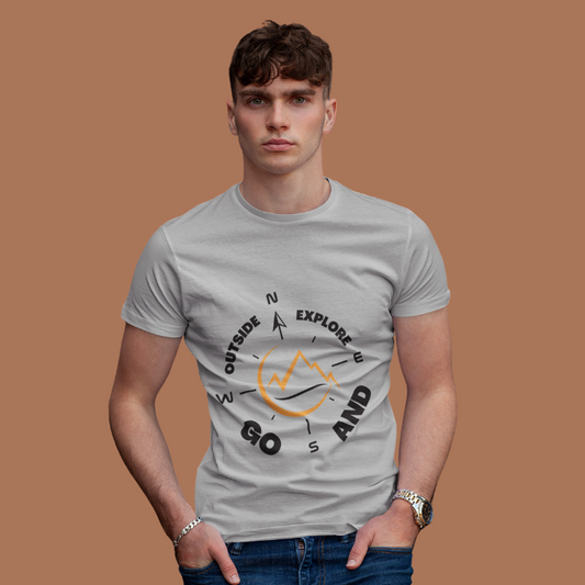 Navigate and Explore| Men's Exploration T-Shirt | Grey