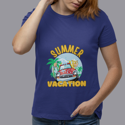 Summer Vacation | Women's Exploration T-Shirt | Royal Blue